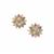 Multi Diamonds & Pink Sapphire Earrings in 9K Gold 1.55cts
