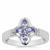 Tanzanite Ring with White Zircon in Sterling Silver 0.60ct