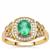 Ethiopian Emerald Ring with Diamond in 18K Gold 1.12cts