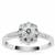 The Blue Diamond Flower Ring in Sterling Silver 0.07ct