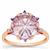 Wobito Snowflake Cut Ametista Amethyst Ring with White Zircon in 9K Rose Gold 4.35cts