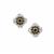 Black Diamonds Earrings with White Diamonds in 9K Gold 0.75ct
