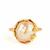 Naturally Papaya Pearl Ring in Gold Tone Sterling Silver (13mm)
