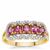 Comeria Garnet Ring with White Zircon in 9K Gold 1.40cts