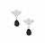 Black Spinel Earrings with White Zircon in Sterling Silver 11.20cts