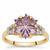 Wobito Snowflake Cut Bahia Amethyst Ring with White Zircon in 9K Gold 2.70cts