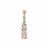 Imperial Pink Topaz Pendant with White Zircon in 9K Gold 1cts