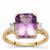 Bi Color Moroccan Amethyst Ring with White Zircon in 9K Gold 4.25cts