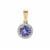 AA Tanzanite Pendant with White Zircon in 9K Gold 1cts