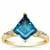 'The Fantasy Cut' London Blue Topaz & White Zircon 9K Gold Ring ATGW 2.85cts
