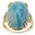 Paraiba Quartz Ring with Diamonds in 18K Gold 14.85cts
