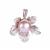Natural Orchid Pink Pearl Pendant with White Zircon in Sterling Silver (8mm)