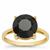 Black Spinel Ring in Gold Plated Sterling Silver 4cts