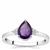 Zambian Amethyst Ring with Diamond in Sterling Silver 1ct