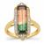 Watermelon Tourmaline Ring with Diamond in 18K Gold 4cts