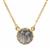 Sierra Leone Black Rutilite Quartz Necklace in Gold Plated Sterling Silver 4cts