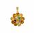Diamantina Citrine Pendant with Multi Gemstones in Gold Plated Sterling Silver 0.45cts