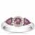 Ilakaka Hot Pink Sapphire Ring with White Zircon in Sterling Silver 1.25cts