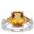 Umba River Scapolite, Diamantina Citrine Ring with White Zircon in Sterling Silver 3.08cts