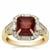 Malawi Garnet Ring with Diamond in 18K Gold 4.84cts