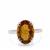 Cognac Quartz Ring in Sterling Silver 5.60cts