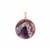 Banded Amethyst Pendant in Rose Gold Tone Sterling Silver 50.5cts