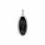 Black Spinel Pendant with White Zircon in Sterling Silver 16.65cts