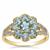 Nigerian Double Blue Aquamarine & Diamond 9K Gold Tomas Rae Ring ATGW 1.30cts