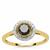 Black Diamond Ring with White Diamonds in 9K Gold 1.22cts