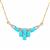 Sleeping Beauty Turquoise Necklace with White Zircon in 9K Gold 2.85cts