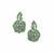 Zambian Amethyst Earrings with Tsavorite Garnet in Sterling Silver 1cts