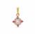 Minas Gerais Kunzite, Pink Sapphire Pendant with White Zircon in 9K Gold 1.20cts