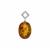 Caribbean Amber Pendant with White Zircon in Sterling Silver 3.85cts