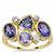 AA Tanzanite Ring with White Zircon in 9K Gold 2.90cts
