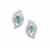 Ratanakiri Blue Zircon Earrings with White Zircon in Sterling Silver 1.80cts