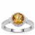 Scapolite Ring with White Zircon in Sterling Silver 1.31cts