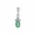 Zambian Emerald Pendant with White Zircon in Sterling Silver 0.80ct