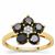 Black Diamonds Ring with White Diamonds in 9K Gold 2.45cts 