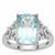 Aquamarine Ring with Diamonds in Platinum 950 5.94cts
