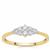 Diamonds Ring in 9K Gold 0.26cts