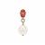 South Sea Cultured Pearl, Burmese Red Spinel Pendant with White Zircon in 9K Gold (11mm)