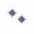 AA Tanzanite Earrings with White Zircon in 9K Gold  1.10cts