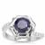 Madagascan Blue Sapphire Ring with White Zircon in Sterling Silver 2.60cts