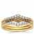 Champagne Diamonds Ring with White Diamonds in 9K Gold 0.56ct