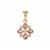 Padparadscha Sapphire Pendant with White Zircon in 9K Gold 1ct
