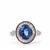 Ceylon Blue Sapphire Ring with Diamond in 18K White Gold 2.50cts