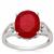 Ruby Quartz Ring with White Zircon in Sterling Silver 4.25cts 