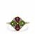 Congo Multi-Colour Tourmaline Ring with White Zircon in Gold Plated Sterling Silver 1.75cts