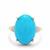 Sleeping Beauty Turquoise Ring with White Zircon in 9K Gold 9.50cts