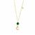 Malachite Necklace with White Topaz in Gold Tone Sterling Silver 5.15cts